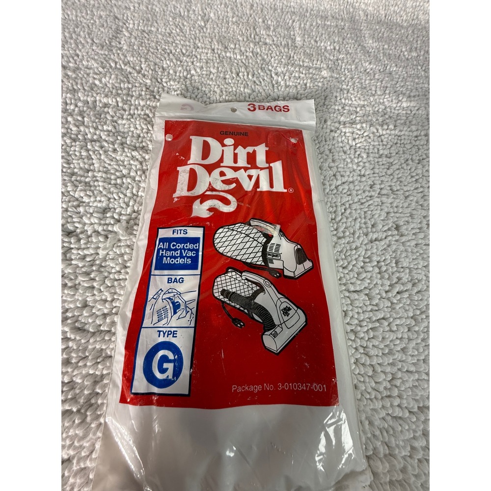 Dirt Devil Type G Vacuum Bags‎ 3-Pack Fits All Corded Hand Vacs 3010347001